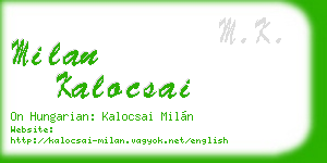 milan kalocsai business card